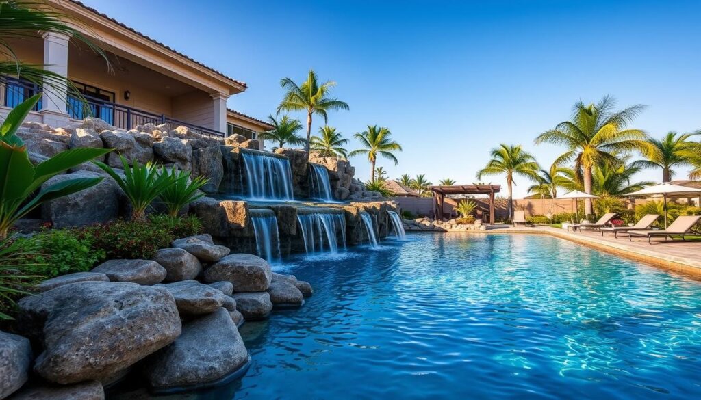 waterfall pool designs Conroe